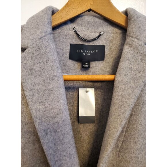 Ann Taylor Petite Wool Blend Blazer In Light Grey Size SP Small Petite - Picture 3 of 9